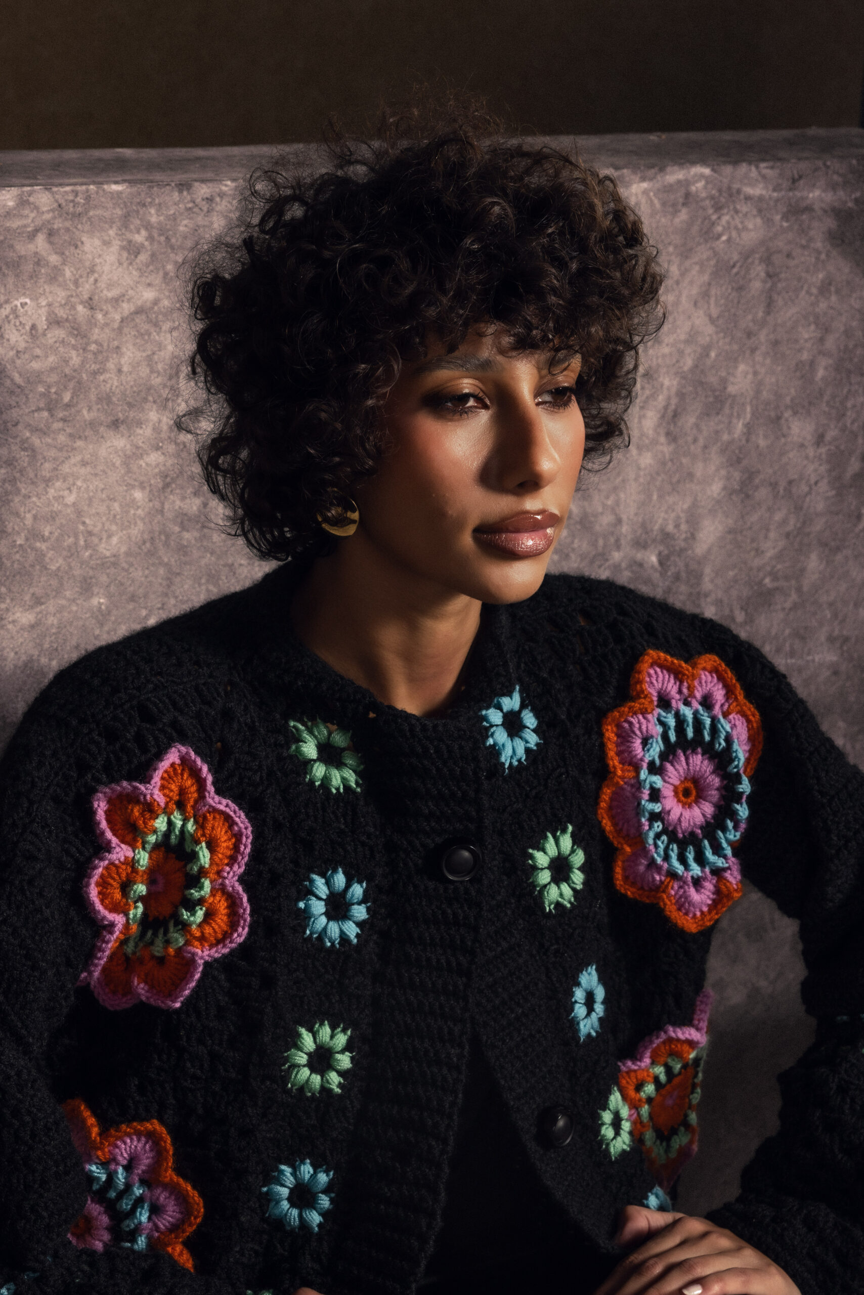 Black Canvas Bloom Coat - Image 3