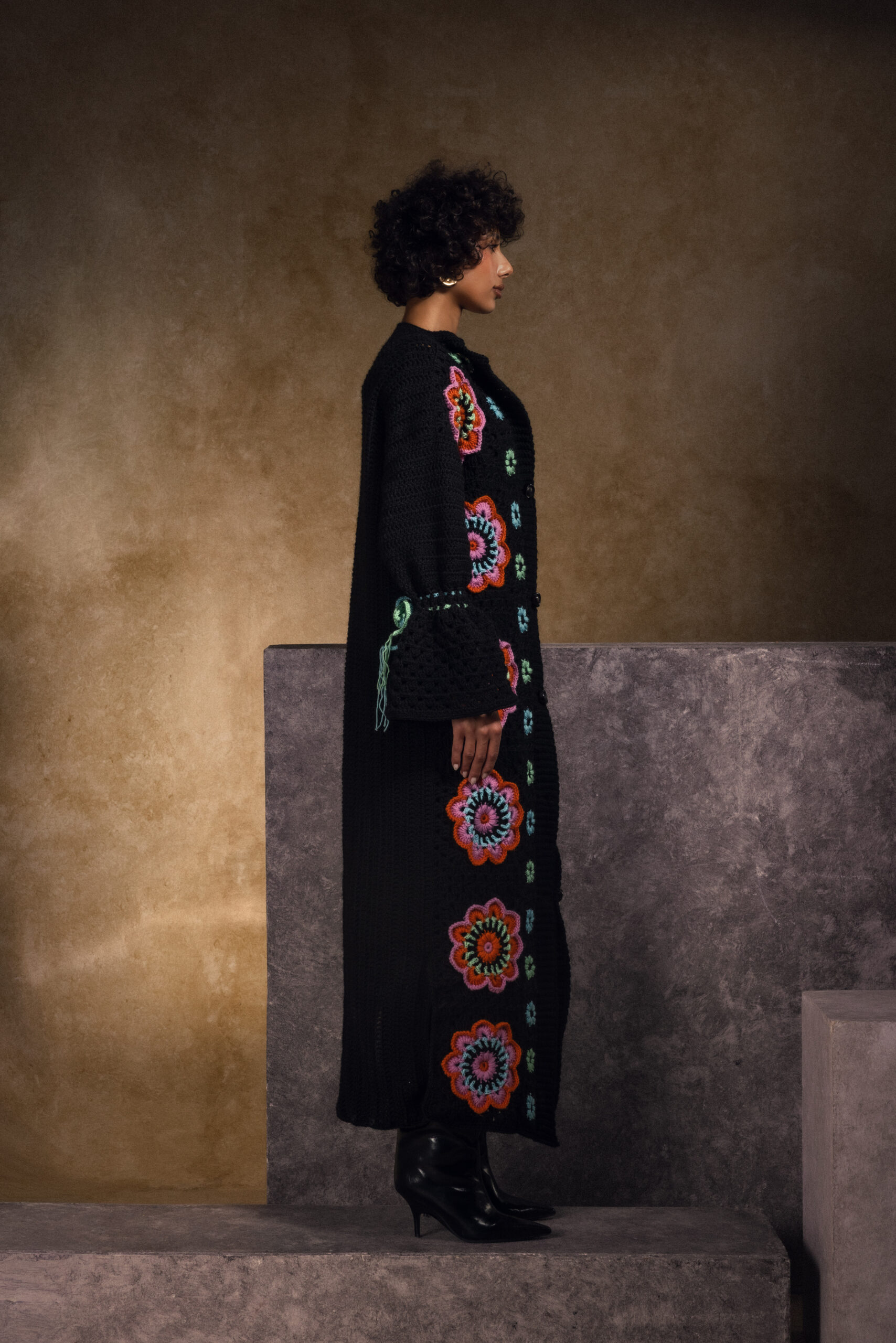 Black Canvas Bloom Coat - Image 6